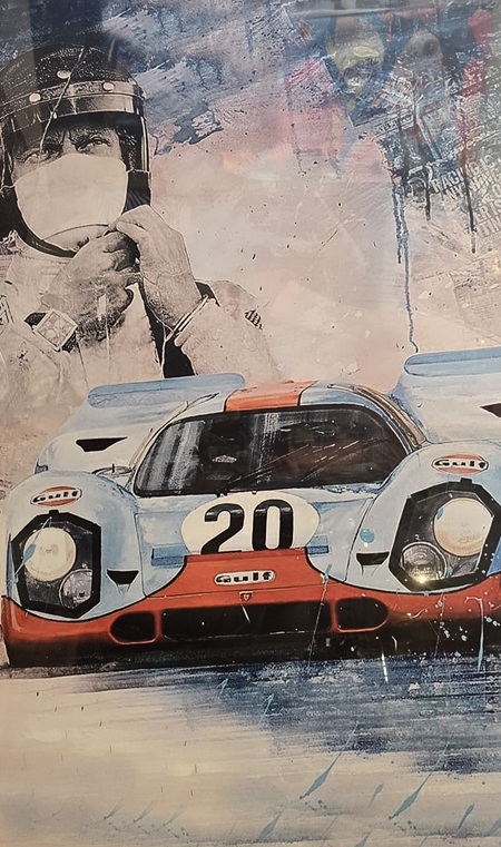 Druck auf Leinen - Steve Mc Queen Porsche